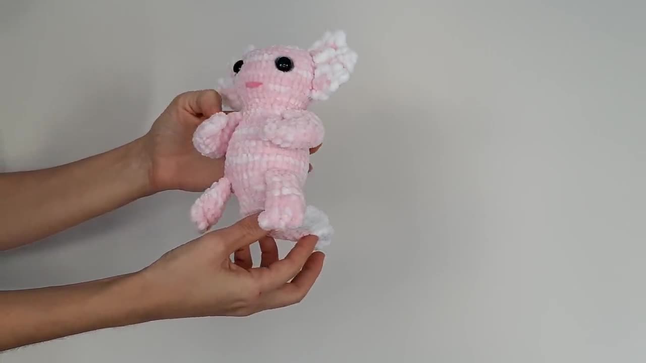 Despojo & Esponjoso 5 New Chibi Axolotl Kawaii Axolotl Soft Handmade  Crochet Stuffed Animal toy for girls boy (Pink)