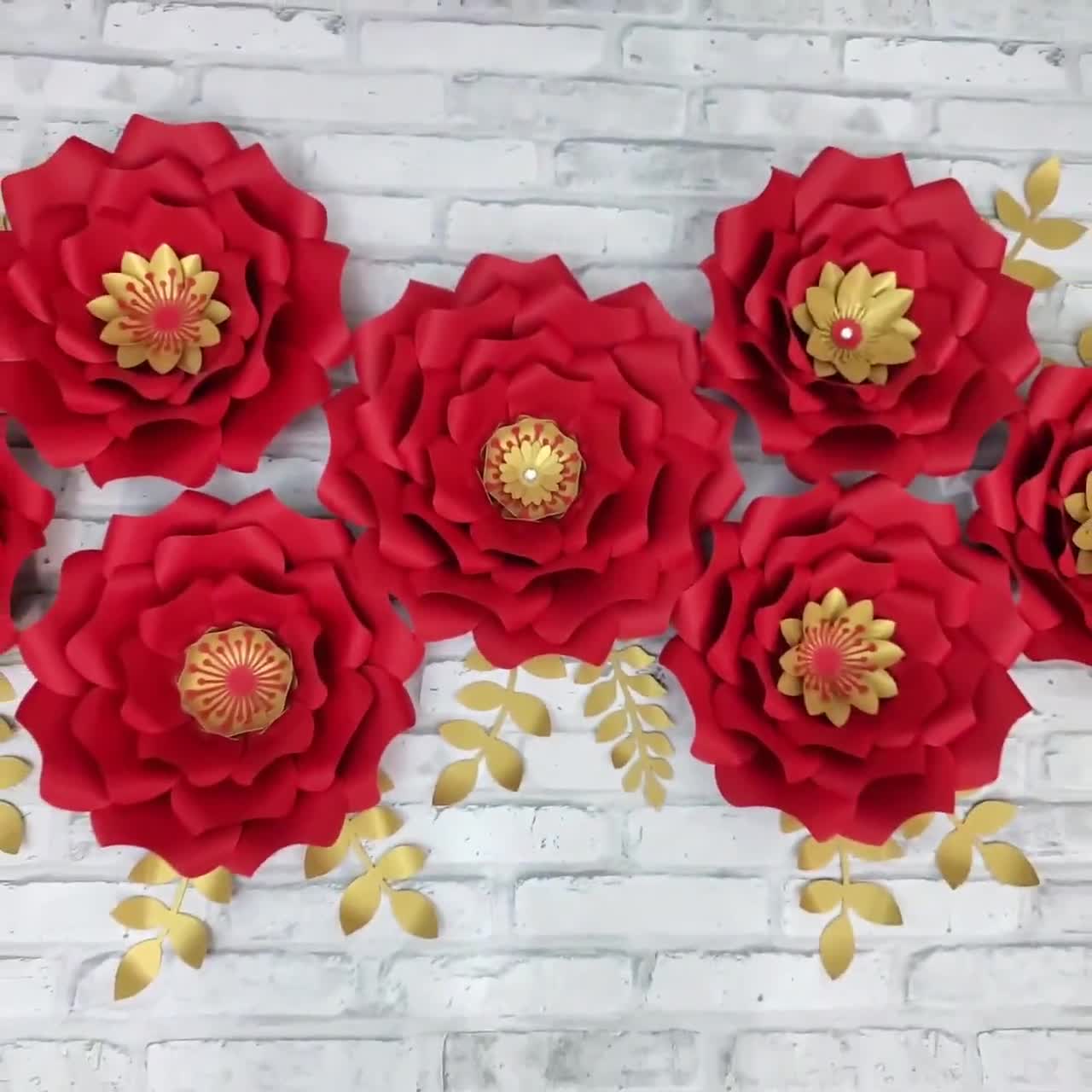 BalsaCircle 6 Pieces 12 16 20 Red Carnations Large Tissue Paper Flowers  Wall Backdrop 