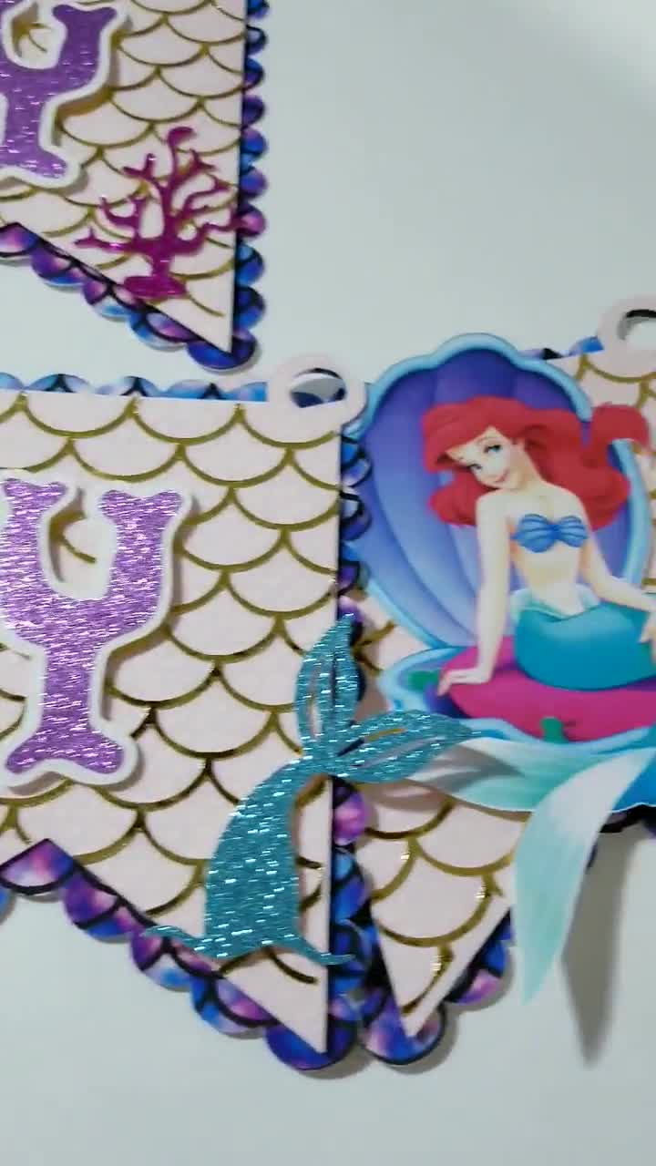 Mermaid Banner, Little Mermaid Birthday Party Decorations, Ariel Little Mermaid Birthday banner, Mermaid Banner Birthday, Under The Sea video poster