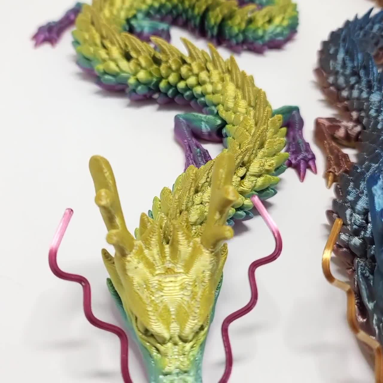 GIANT 3D Printed Crystal Dragon Articulated Fidget Desk Toy Gift 