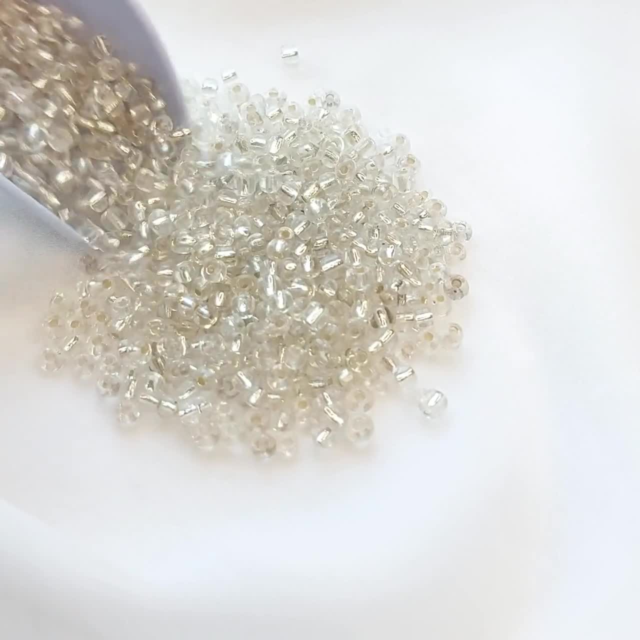4mm Seed Beads 40g , Clear Silverlined Seed Beads, DIY Jewelry