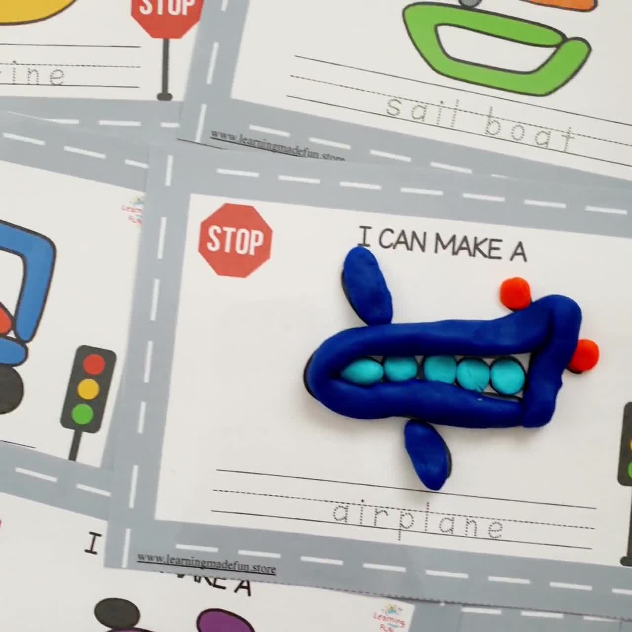Play Doh Mats Transport Visual Cards, Printable Play Dough Toddler  Activities, Homeschool Montessori Materials Pre-k Kindergarten Preschool 
