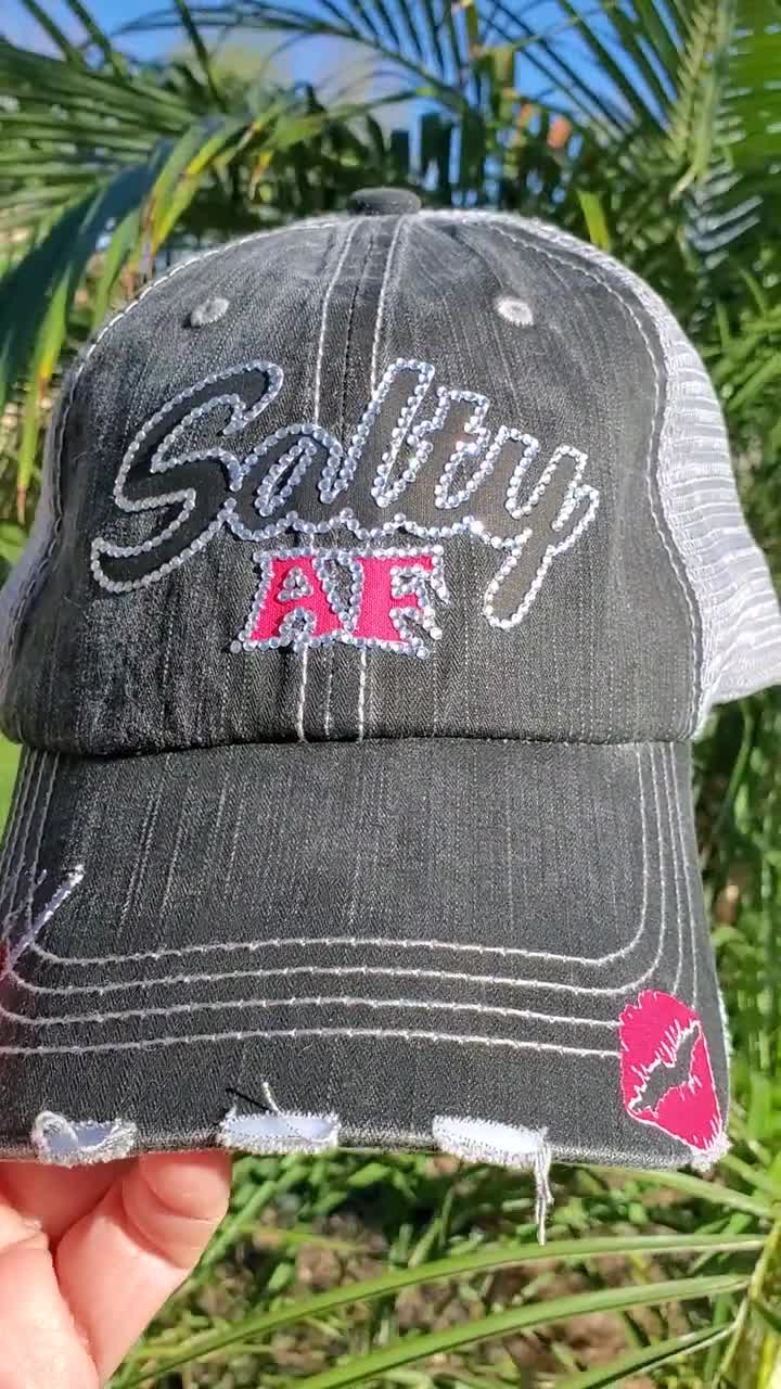 Salty AF Hat, Adult humor hats, Funny trucker hats, Novelty Humor Hat,  Custom rhinestone offensive hats -  Österreich