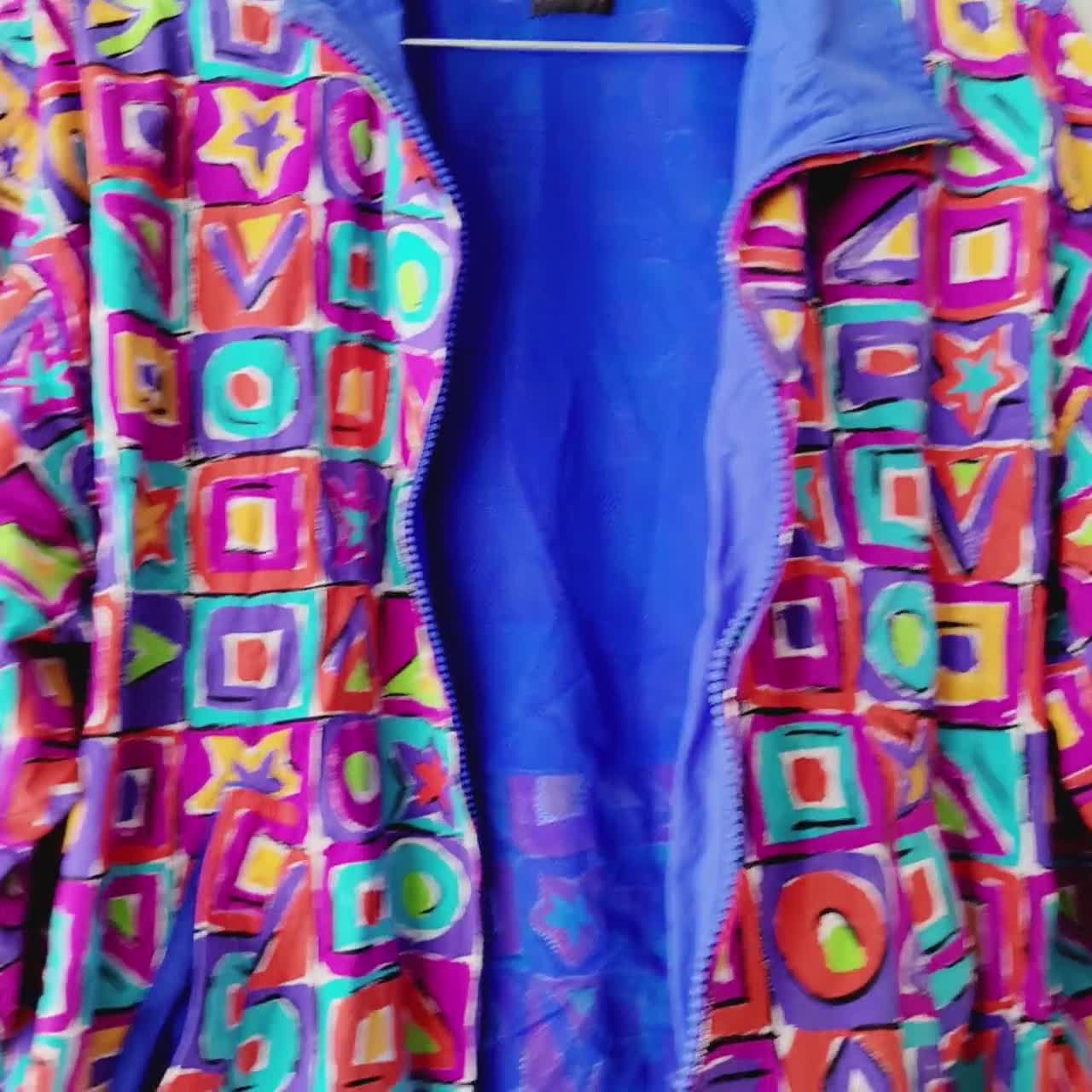 vintage ブルゾン 幾何学柄 Vintage Liz Claiborne Colorful Zany Print Windbreaker