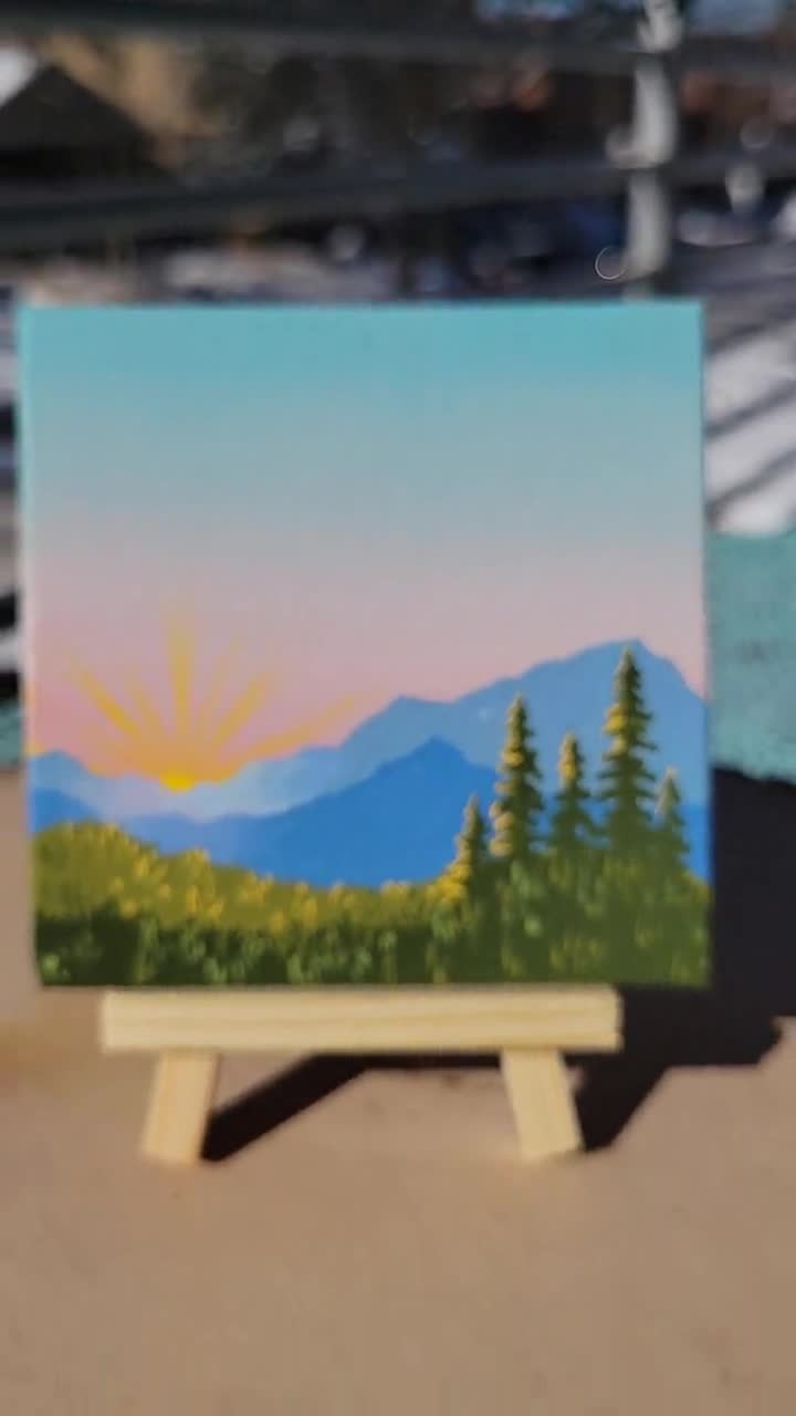 Picked up some little 5x7” canvases, so I'm working on some mini  landscapes:) : r/painting