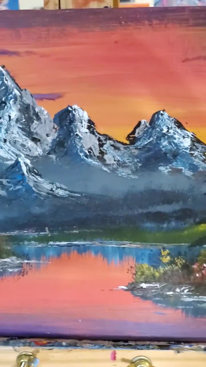 Mountain Reflections. Painting #4. Bob Ross Painting Binge Continues. - Home