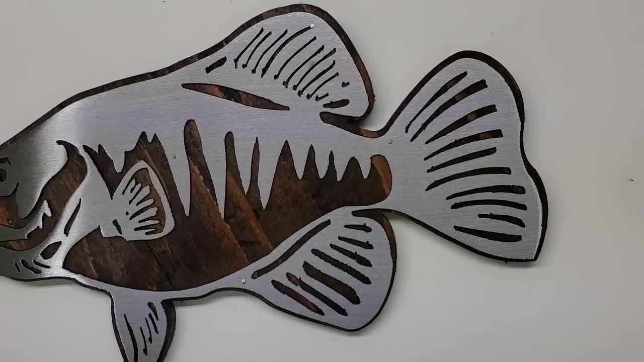 Rustic Metalz 4 Set of Fish - Metal Wall Art Pike Bass Crappie