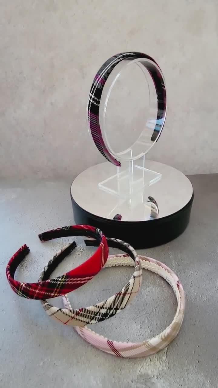 Fascia Per Capelli Donna Con Fiocco In Tartan Rosso | Accessori Scozzesi Per Burns Night, Natale E Capodanno | Cerchione Morbido E Elegante