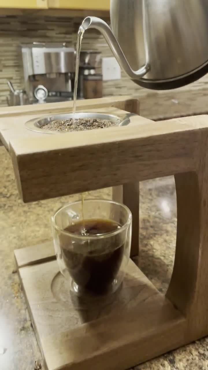 Pour Over Coffee Stand With Filter, Modern Wooden Coffee Dripper, Cherry  Pour Over Coffee Stand, Coffee Drip Stand 