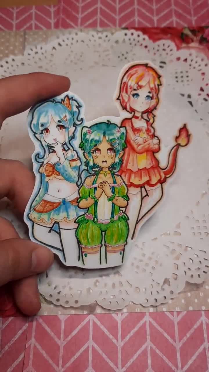 Hatsune Miku and Sakura Miku Peeker Stickers holographic or Vinyl