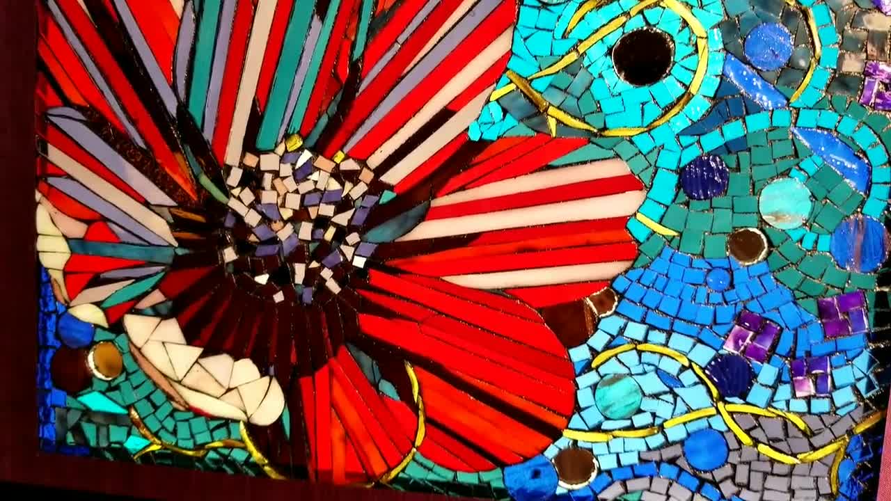 Butterfly Glass Mosaic Mural - In progress - A Graduation Art Project 2020  » Mosaic Artist