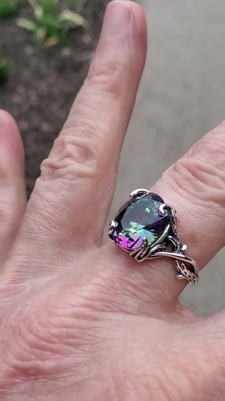 Mystic Topaz 925 Sterling Silver Ring AR-1228 – Its Ambra