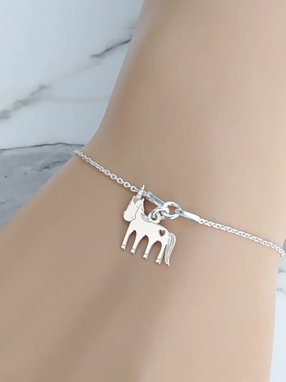 925 Silver Jewelry  Silver Unicorn Bracelet - 7372