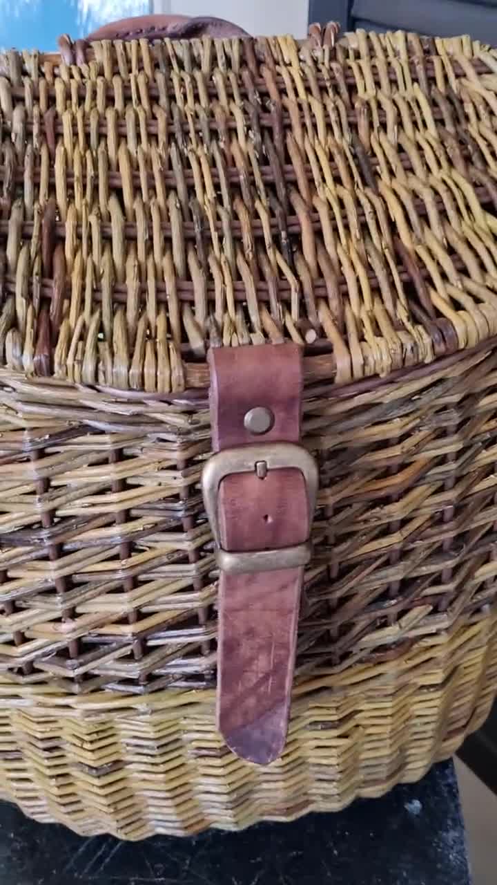 KESOTO Sac à Dos En Osier Tissé - Panier Vintage Avec Bretelles, Grande Capacité Pour Cueillette, Pique-Nique Ou Décoration