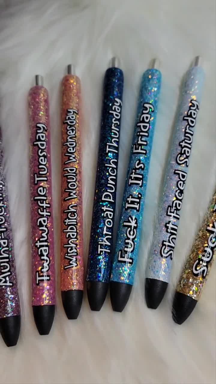 Glitter Pen, Custom Pen, Sarcastic Pen, Funny Pen, Papermate Inkjoy 0.7mm,  Refillable Gel Pens 