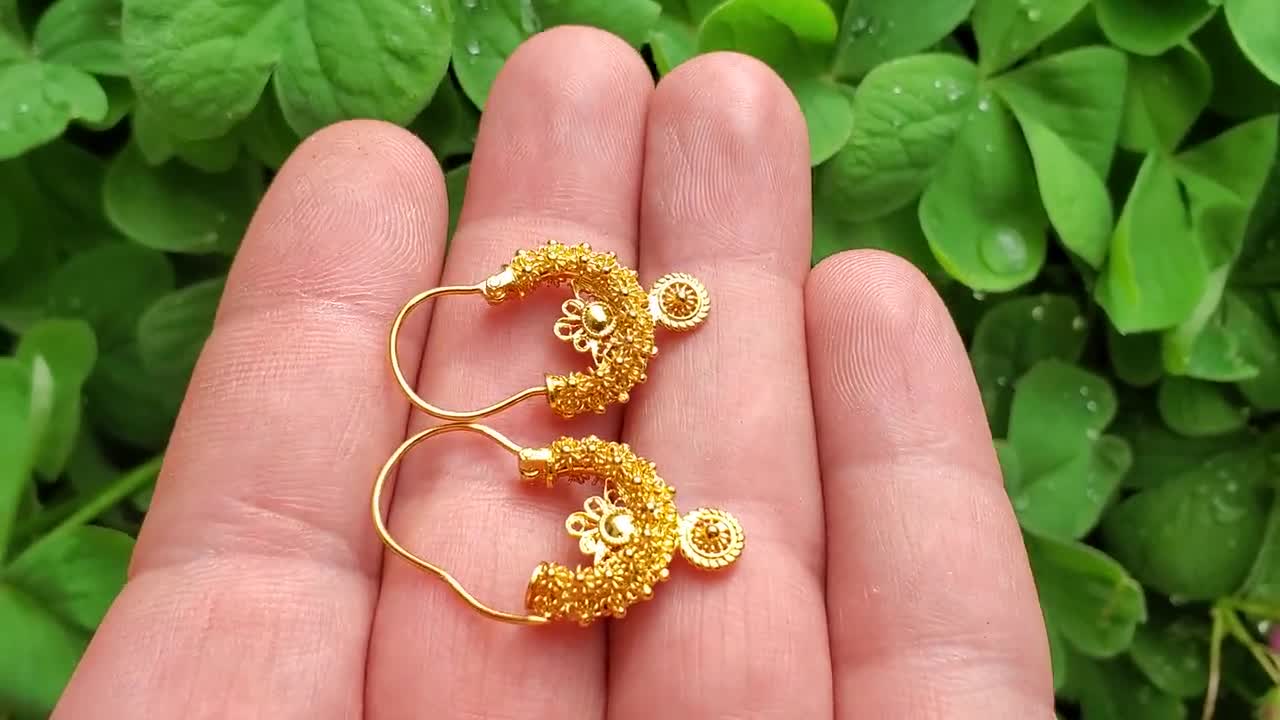 stud earrings gold eyer ring new style