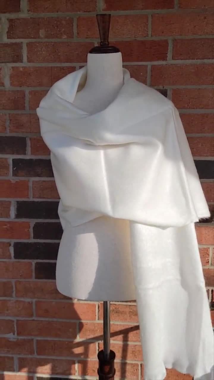 Alpaca Shawl | Ultra-Soft Alpaca Shawls | White Shawl | Wedding Shawl |  Bridal Wrap | Ivory Shawl