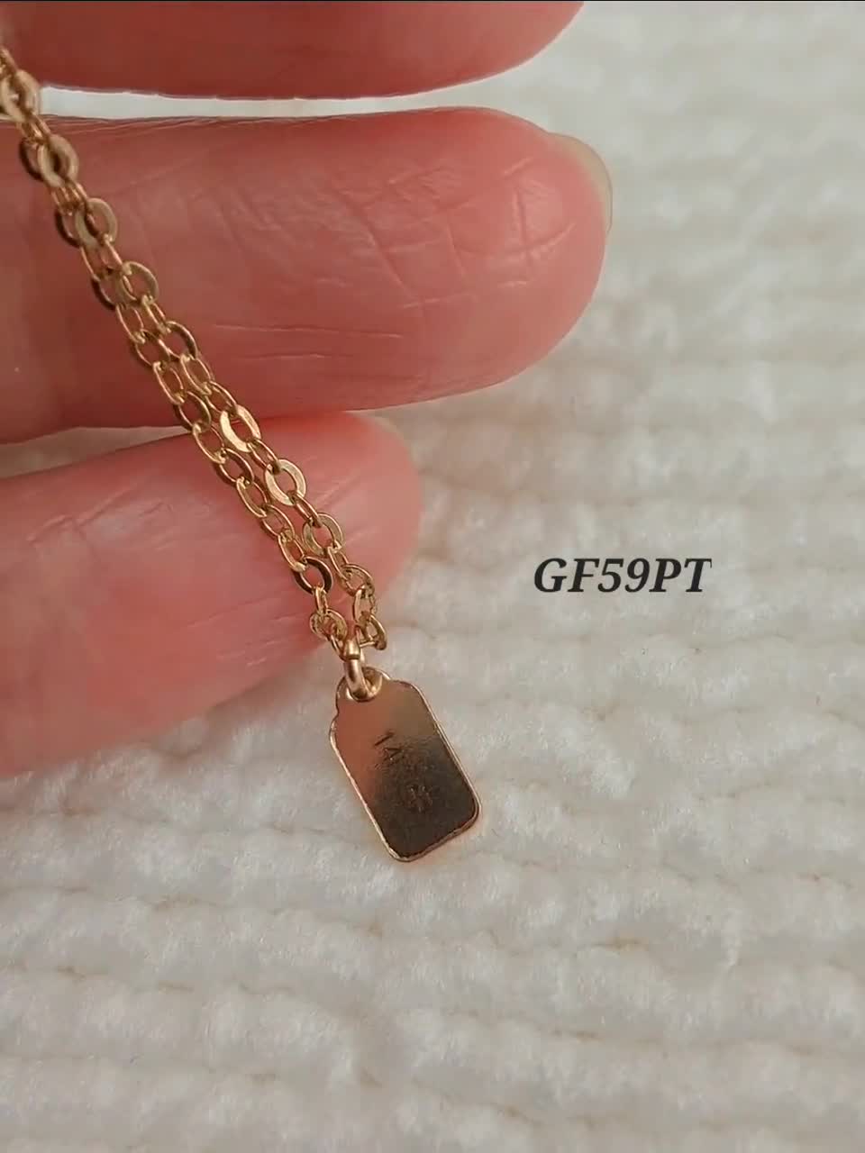 GF59PT Gold Filled (14KGF) 9x4.8mm Paper Tag for Bracelet