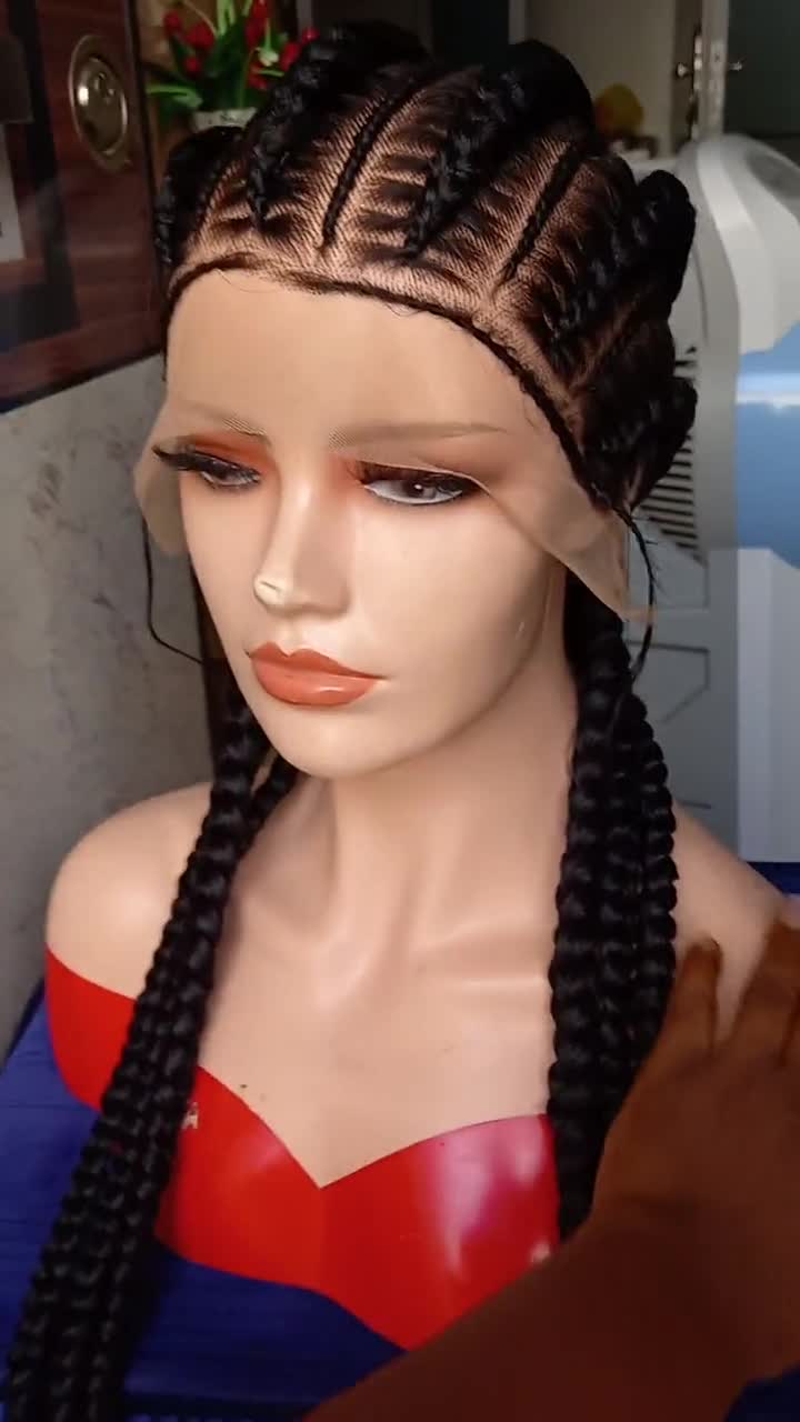 Buy 40 Inches Cornrow Full Lace Wigs Stitch Feed-in Braids Wig Bleached  Knots Cornrows Wig Braided Wigs for Black Women Box Braids Faux Locs Wig  Online in India 