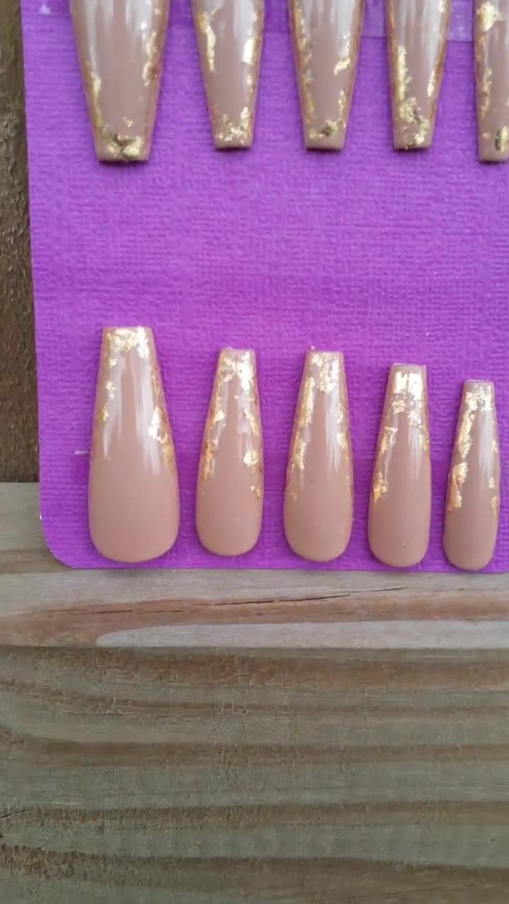 Nude Nails Gold Nails Gold Foil Nails Nude Spring Wedding Nails Nude Bridal  Nails Gold Wedding Nails Gold Bridesmaids Nails Cruise 