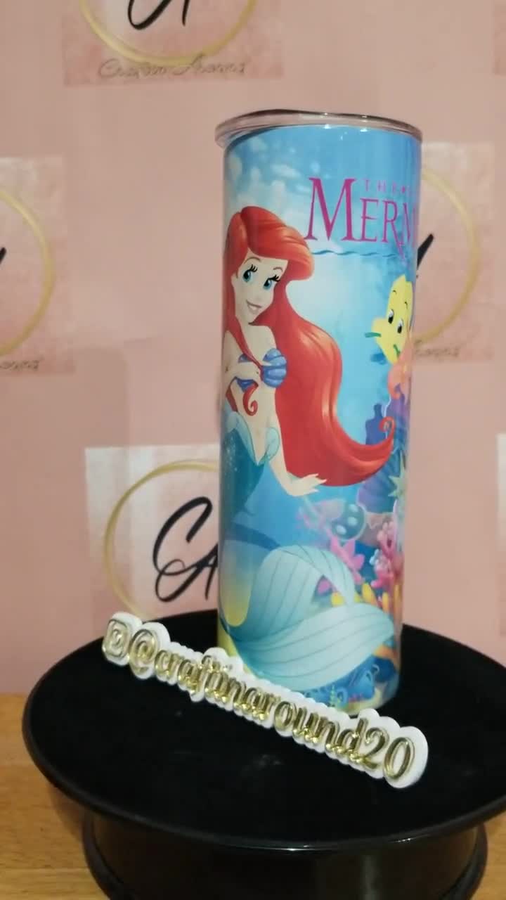 Little Mermaid Cartoon Collage Cup Mug Tumbler 20oz with lid and straw