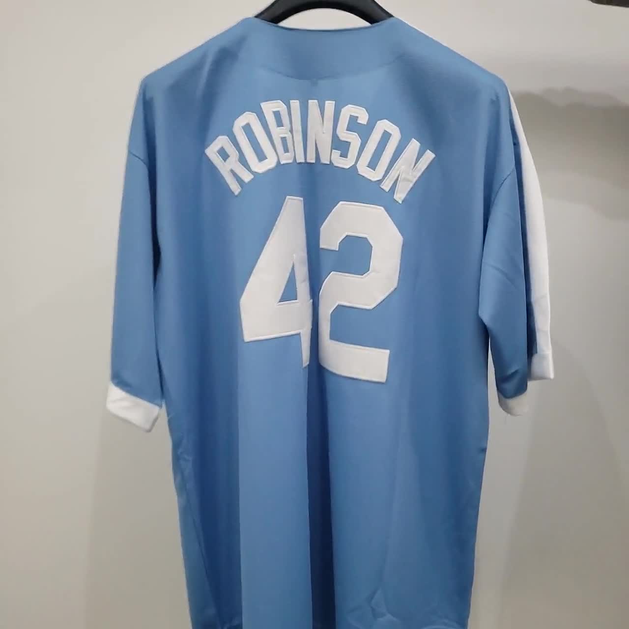 JerseyCreater Throwback Robinson #42 Brooklyn Baseball Jerseys Stitched Blue;Youth/Men/Women Size;Royal Blue;Birthday Gift Jersey