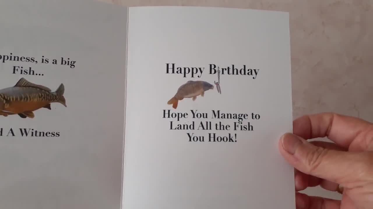 Personalised Fishing Theme Birthday Card Dad Grandpa Any Relation or Age  SKU83 -  Canada