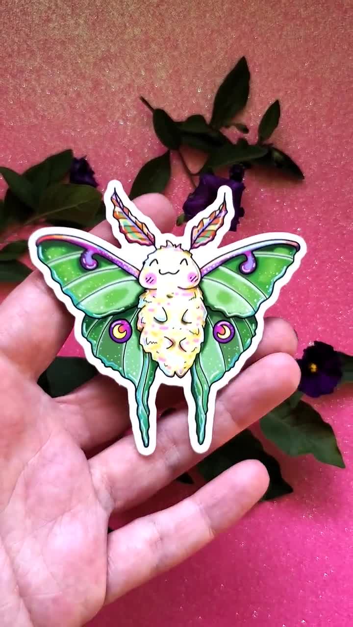 Luna Moth Sticker – Mega Kawaii Cuties