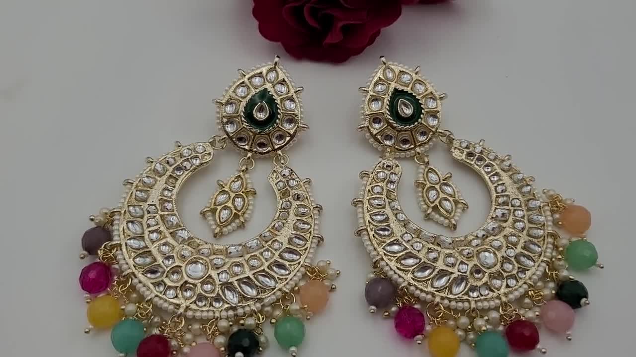 Kundan Earrings Tikka Set For Weddings Buy Online – Gehna Shop