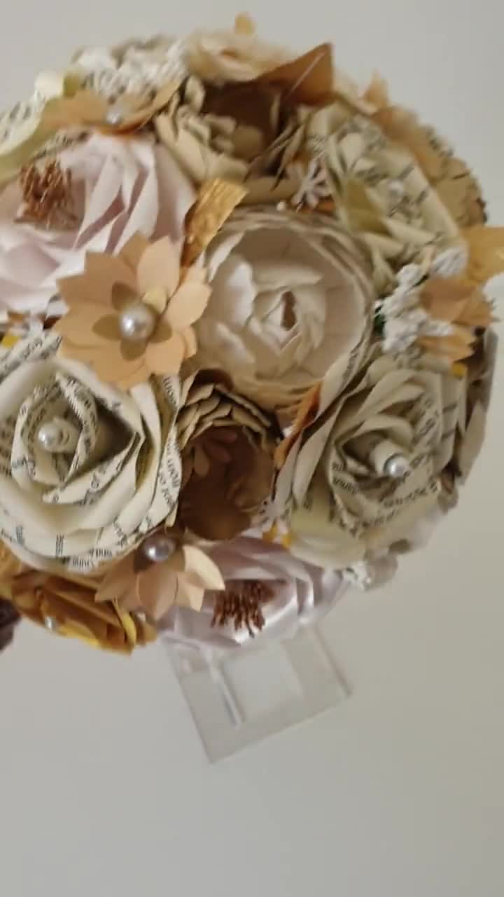 Bridal Bouquet of Paper Flowers- handmade origami, hydrangea, one