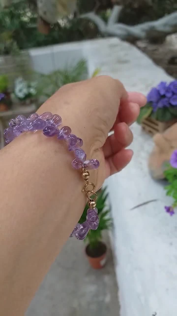 AMETHYST BRACELET adjustable bracelet silver gold filled amethyst authentic citrine, fertility bracelet