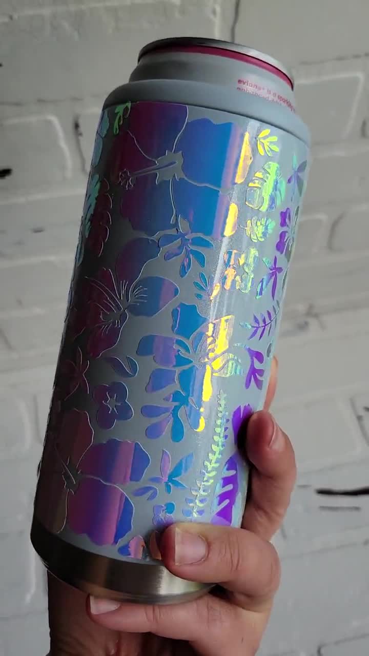 Holographic Skinny Can Cooler, Slim Can Cooler, Personalized Huggie,  Seltzer Slim Can, Hard Seltzer Cooler, Mermaid Print Slim Can Cooler 