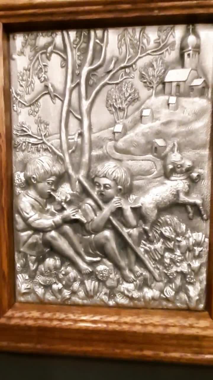 Vintage Handcrafted Framed Frieling-zinn Germany 95% Pewter Wall