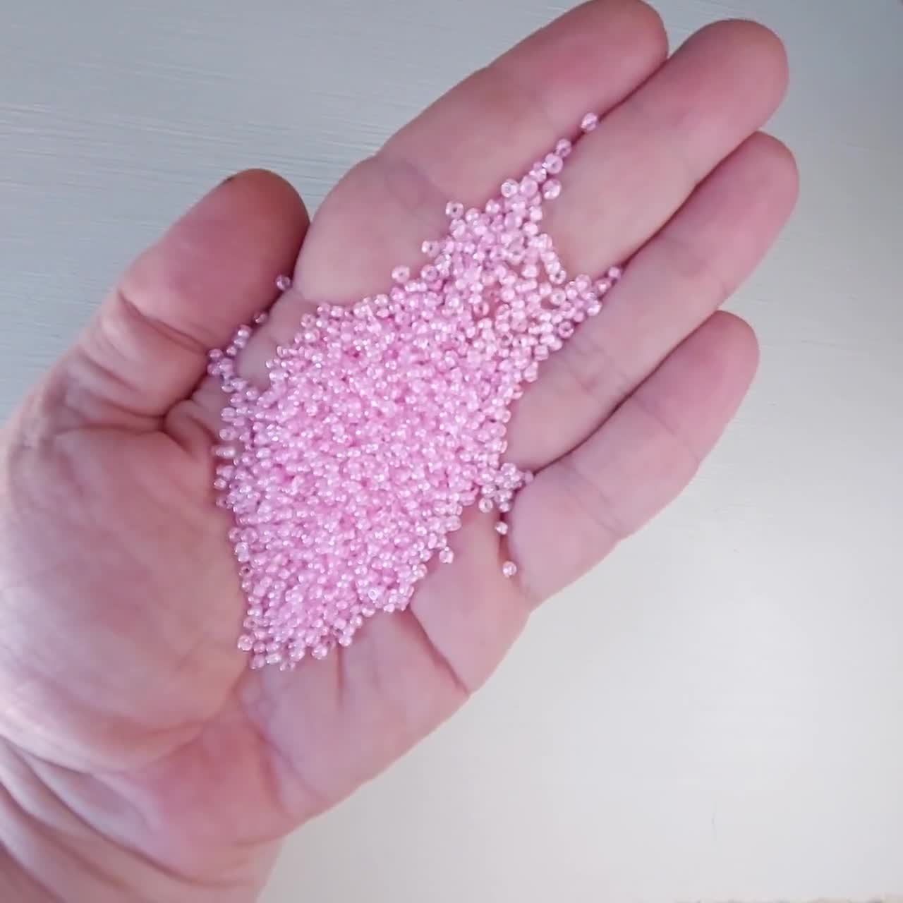 3mm Seed Beads 40g , Dark Pink Lined Clear Seed Beads, Glass Seed Beads  Transparent Pink Color Inside Rocailles B366 