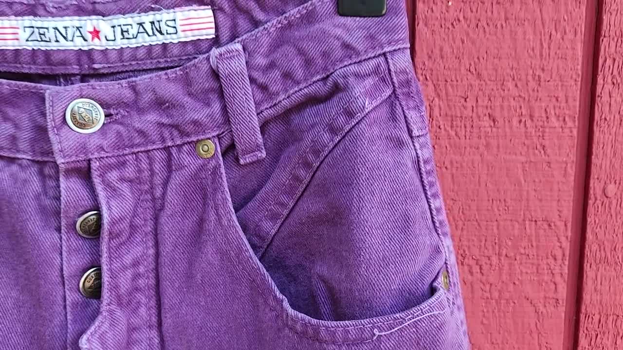 Vintage Purple Jeans by Zena Jeans | Fabulous Buttons, High