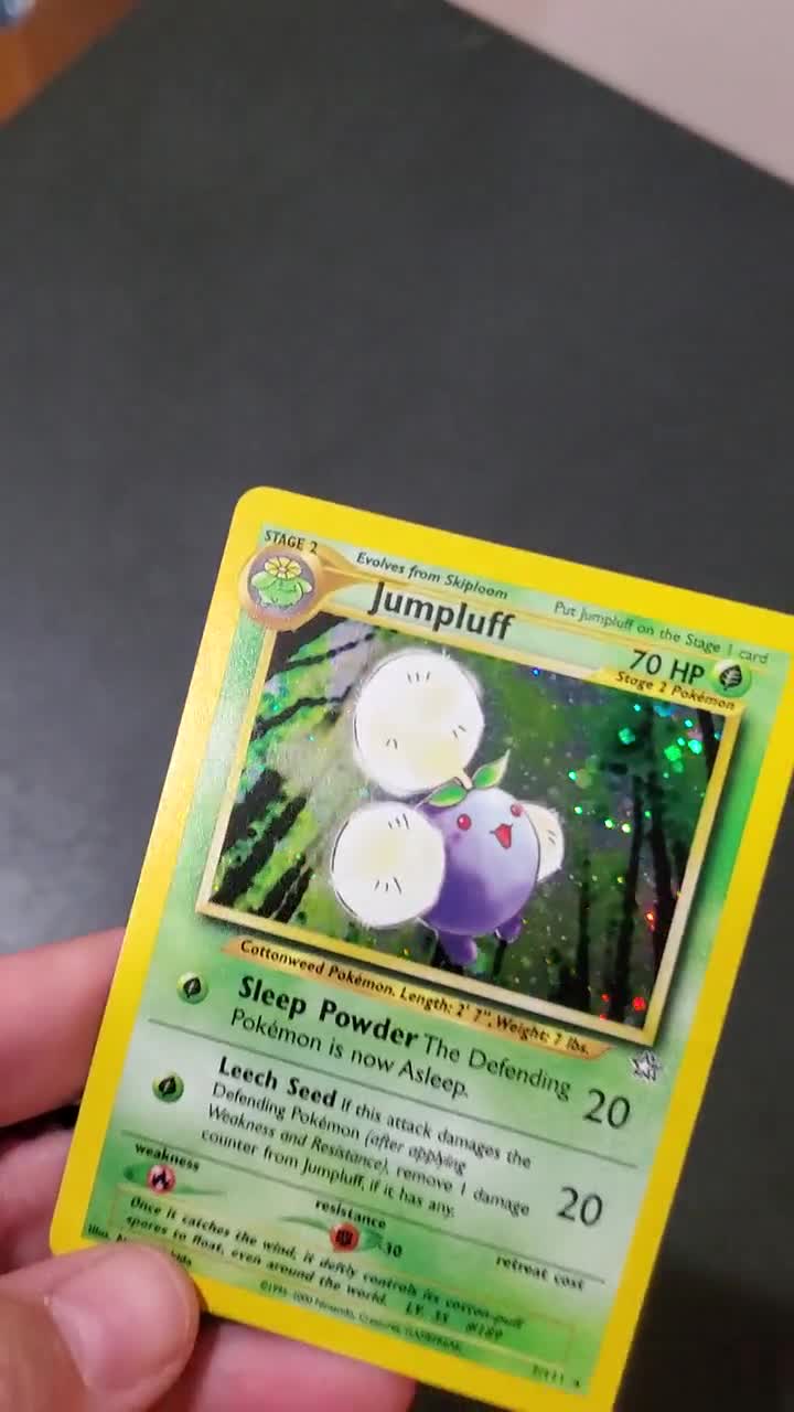 Authentic Jumpluff Holographic Pokemon Card 7/111