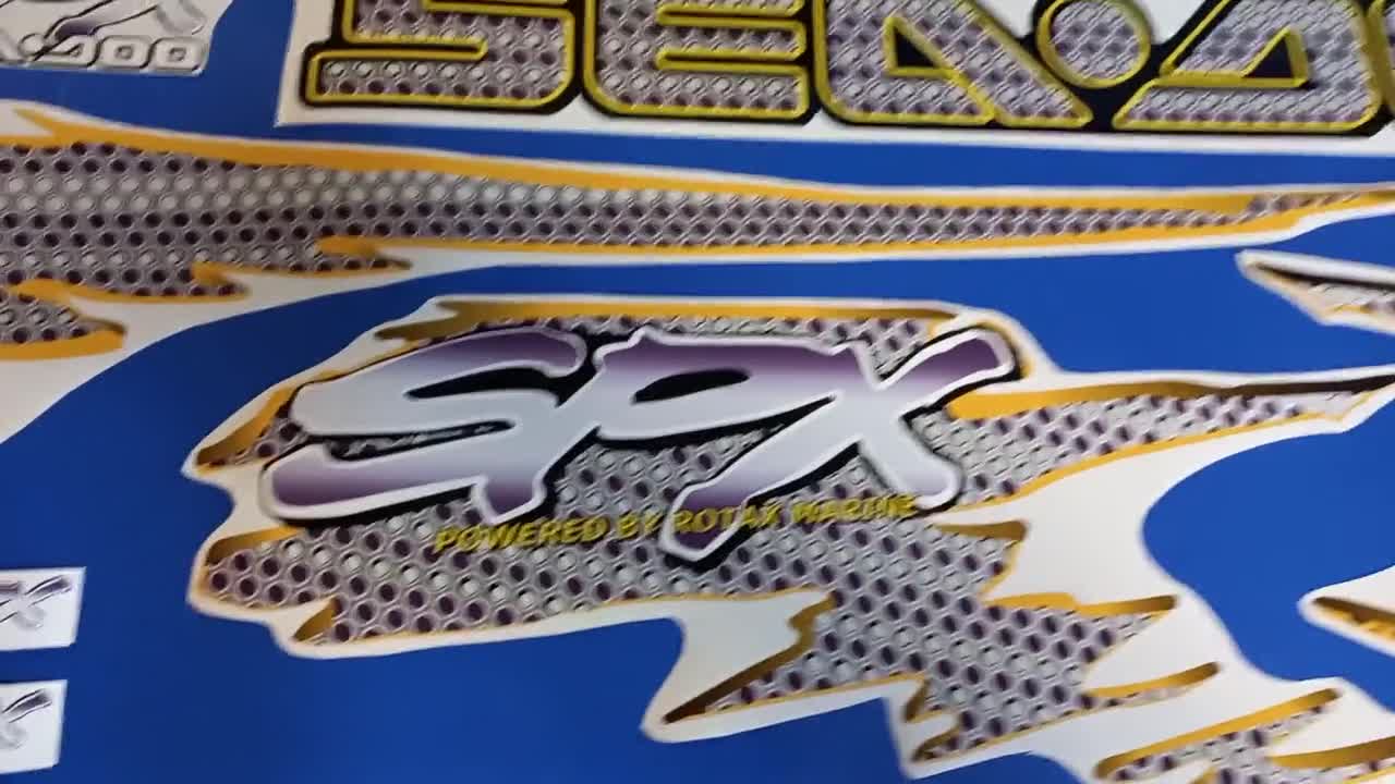 Juego de pegatinas personalizadas para Sea-doo SPX Bombardier, modelo 1999. Kit de calcomanías Restoration Graphics. video poster