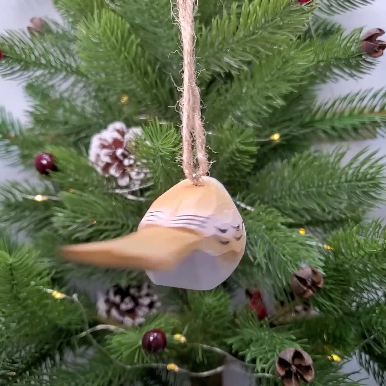 Bearded Tit Hanging Ornaments - Festive Decor – Wooden Islands