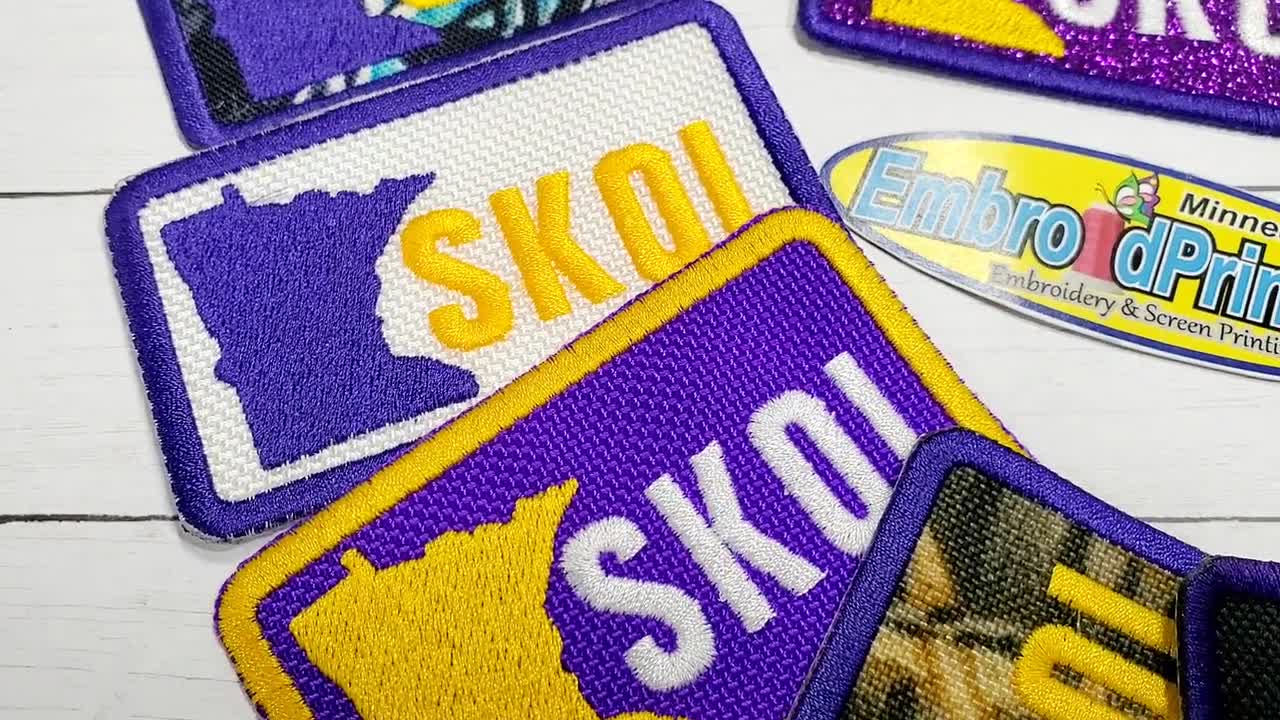 MN Skol 2.5 X 2.5 round Purple Patch – Embroid Print Now