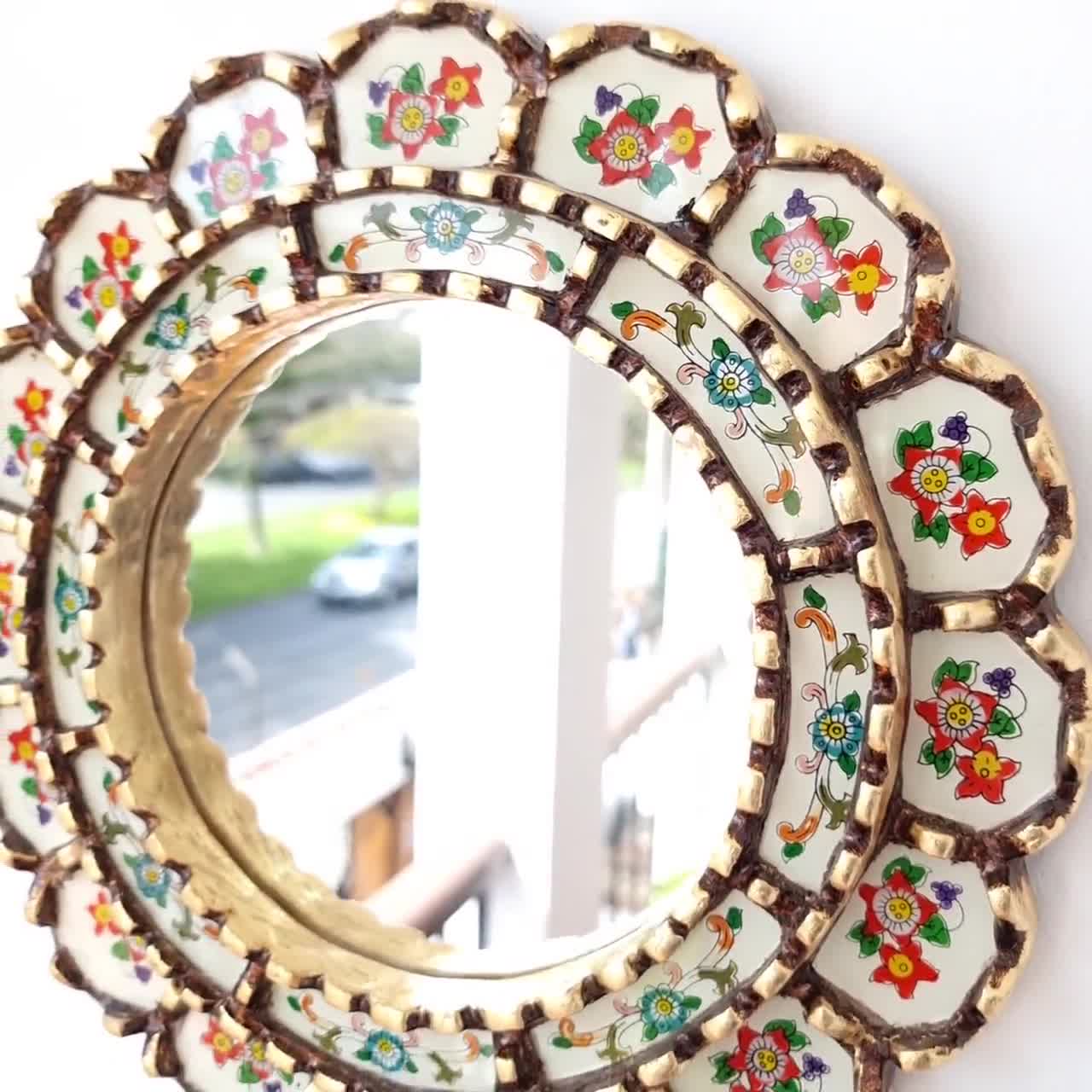 ペルー製ミラー「Harmoniosa 30cm アイボリー」 - 室内装飾 - 壁掛け