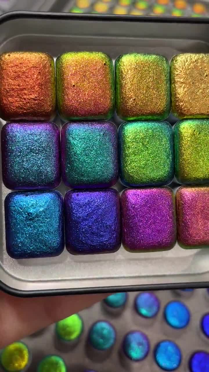 Handmade shimmer watercolor paint is made with a high percentage of pigment  resulting in bright color saturation : r/interestingasfuck