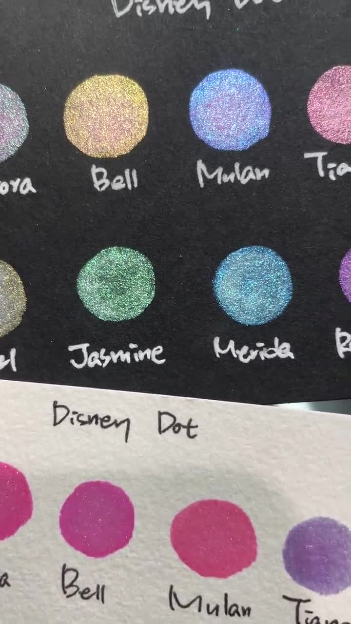 Disney Quarter princess set Handmade color shift shimmer watercolor paint