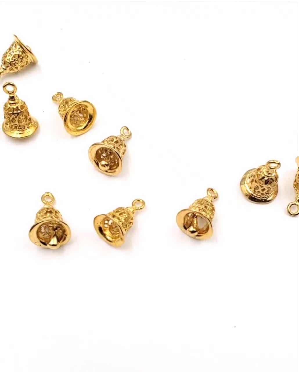 Bells 100 pieces 6mm Gold color Steel Jewelry Craft Supplies Jewelry Bell  charms