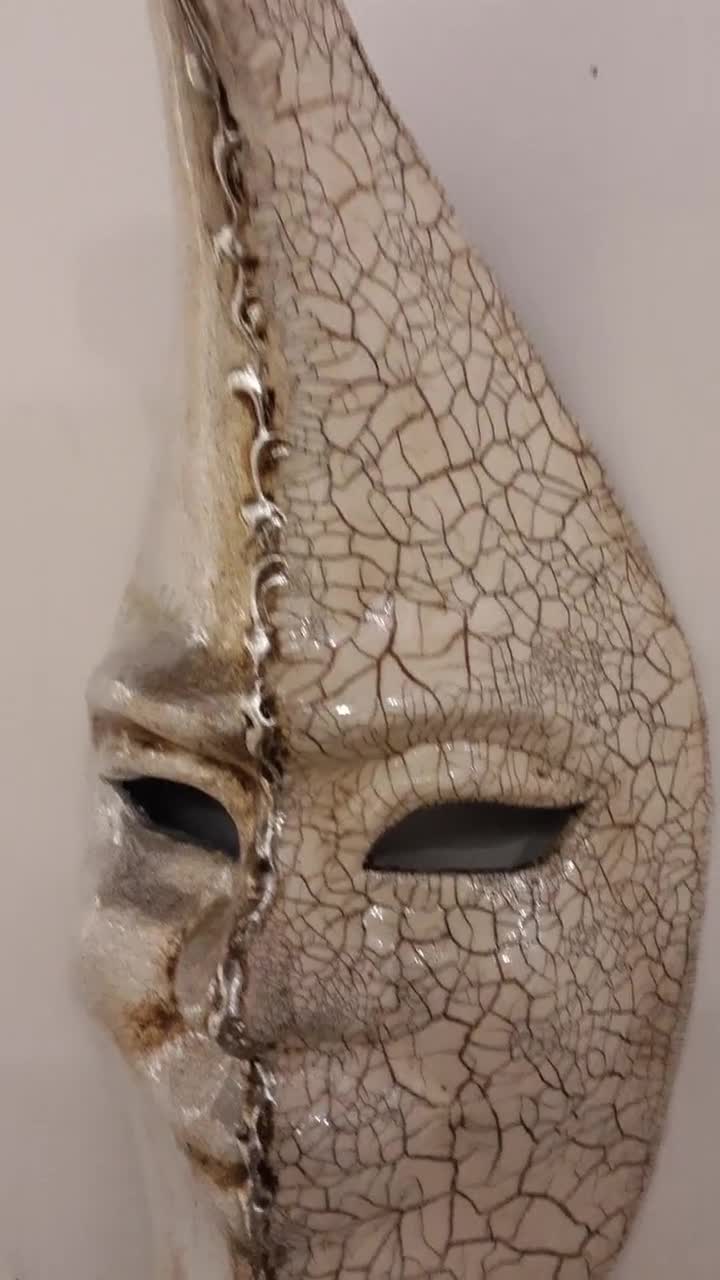 Venetian Sun and Moon Mask, Handmade in Papier-mâché 