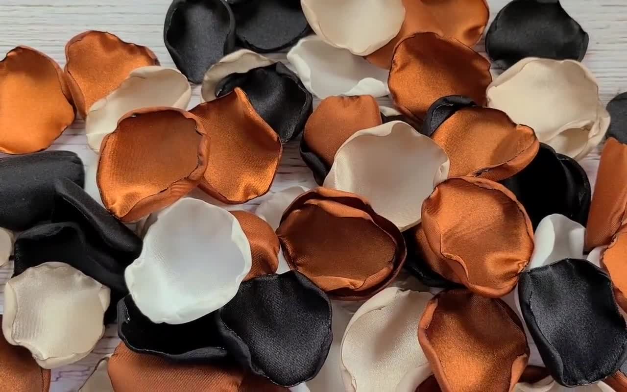 Black Rose Petals, Gold Rose Petals, Black and Gold Wedding