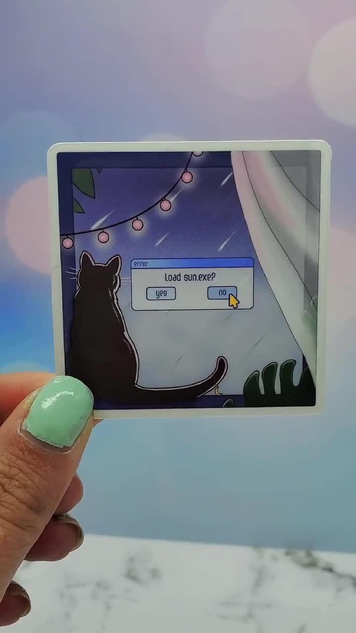 Rainy Day Black Cat in Window Sticker – Fellow Stranger