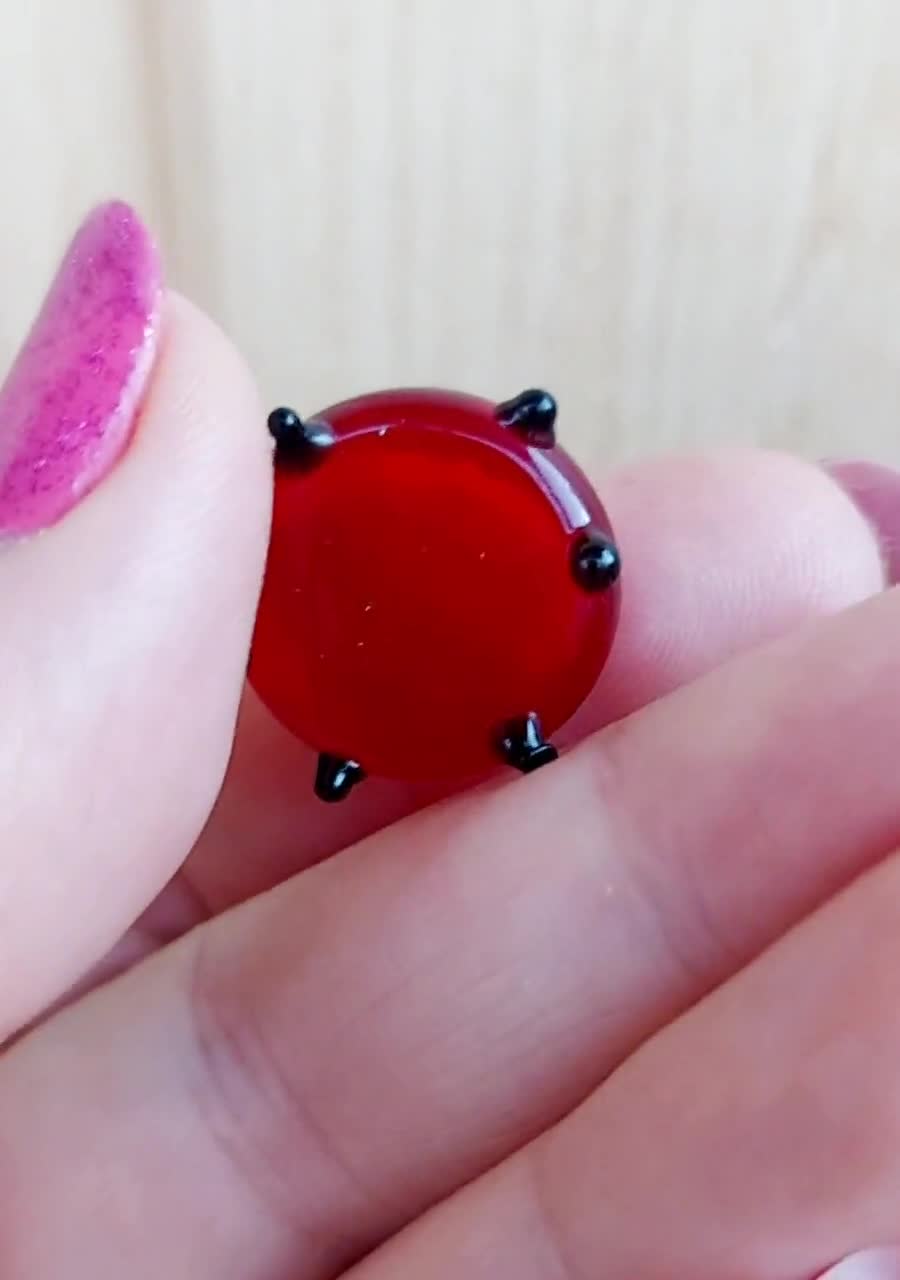 ムラーノガラスのてんとう虫：小さな手作り昆虫置物 - Etsy 日本