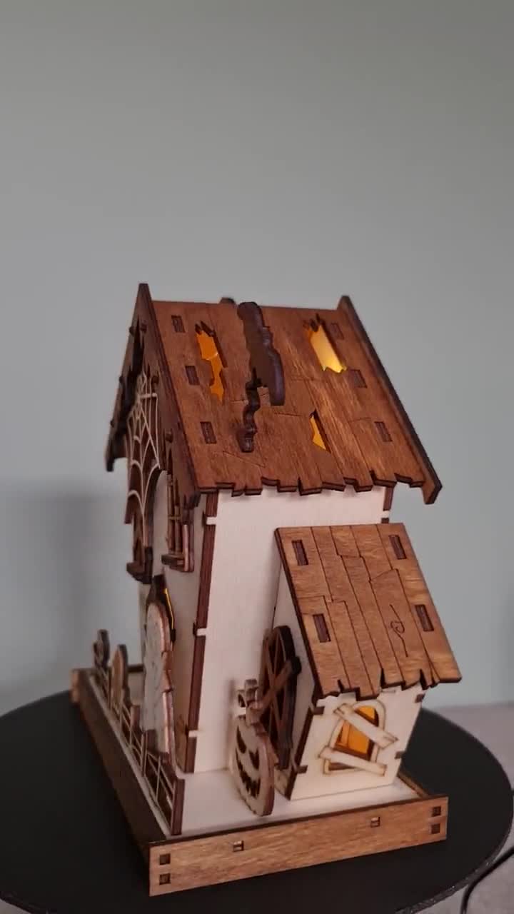 ドールハウス、ミニチュアキットモデル「お化け屋敷 - ハロウィン」DIY