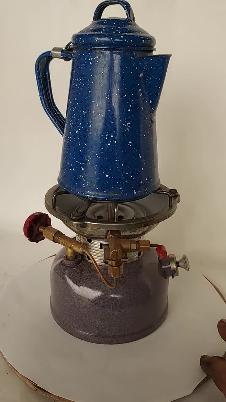 Vintage Coleman 502 Camp Stove, Custom Powdercoated, Restored, With Small Coffee  Pot. 