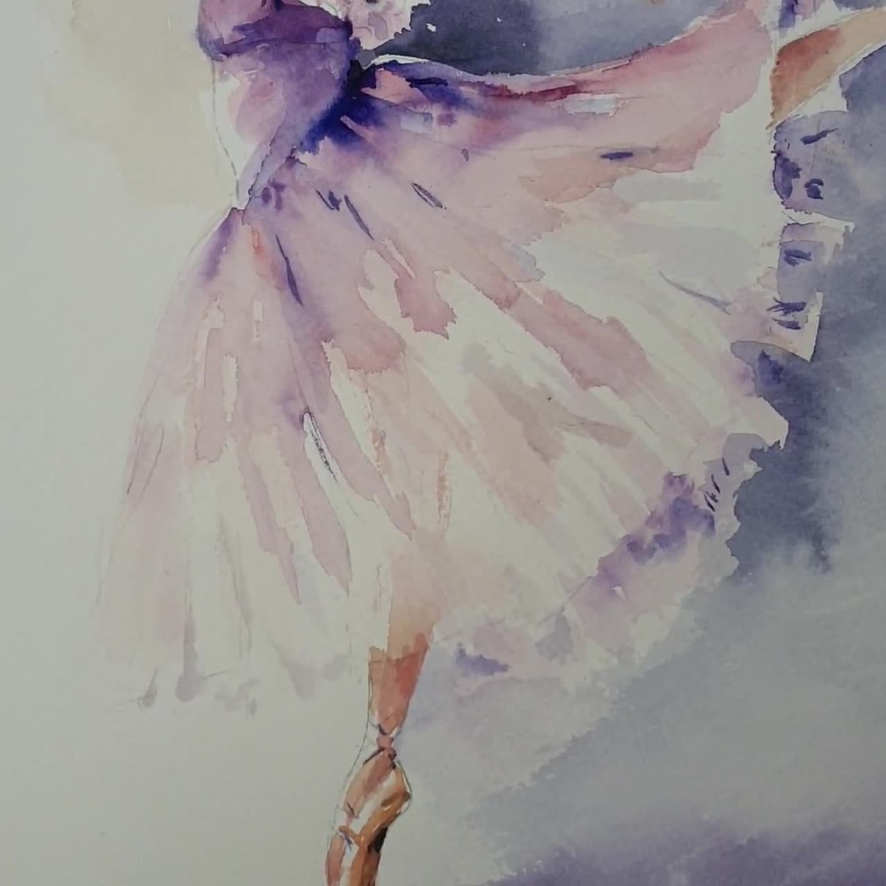 Ballerina dot painting  pink purple white silver dot painting